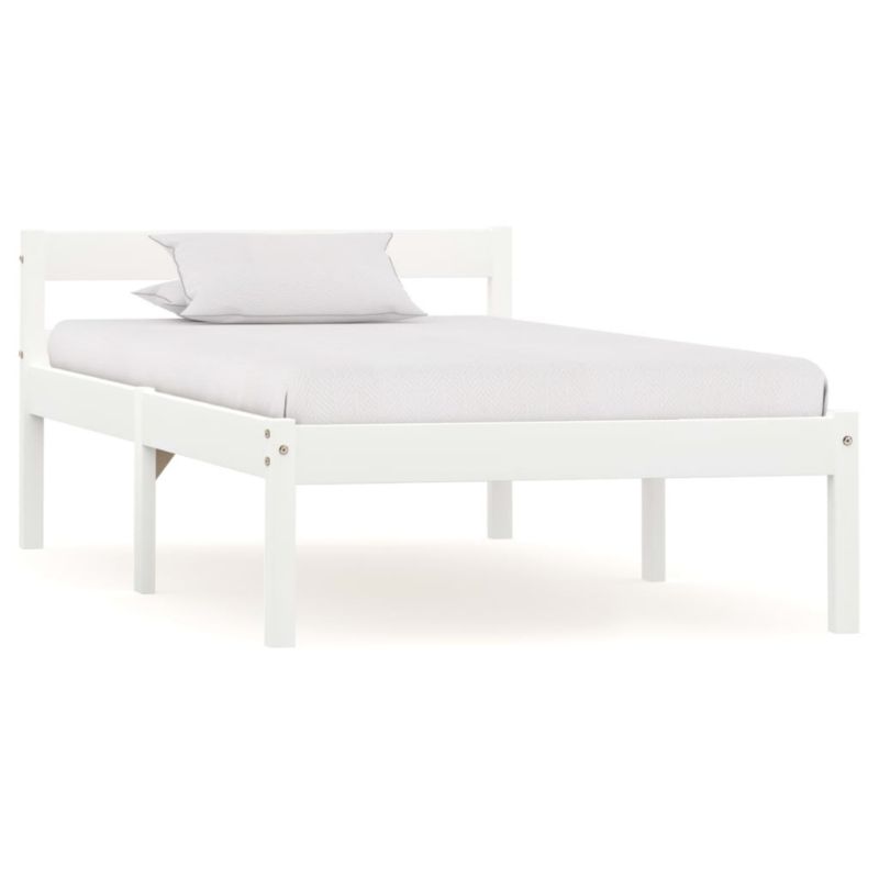 Rama łóżka VidaXL z litego drewna sosnowego biała 90 x 200 cm 1 szt.