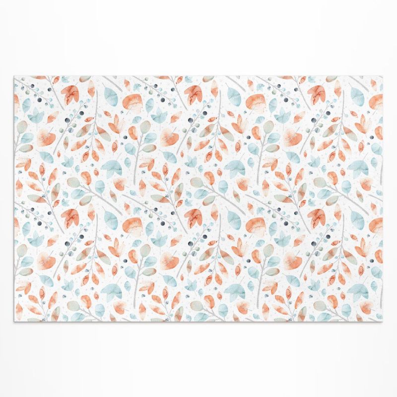 Dywan Winylowy Z Nadrukiem Wallfluent 100x150 cm Akwarelowe gałązki i listki boho 1 szt.