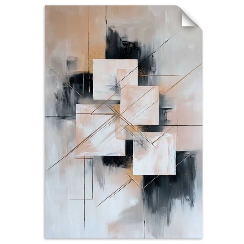 Naklejka na ścianę do salonu sypialni Feeby Abstrakcja Geometryczne Kwadraty 30x45cm 1szt