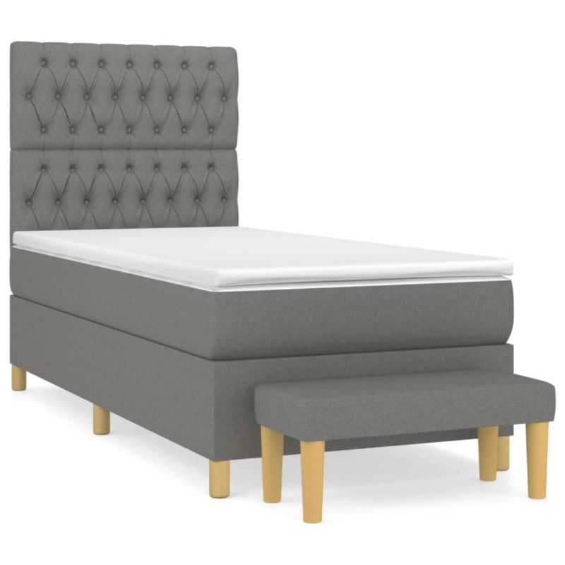 Łóżko kontynentalne WaszeMeble 100x200 cm ciemnoszara WM-3137374 1 szt.