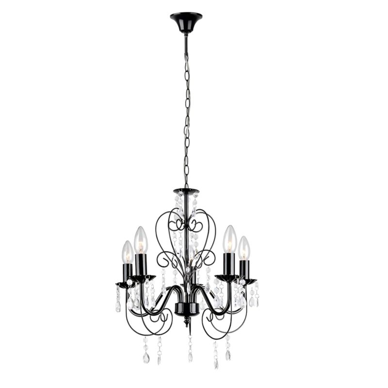 Lampa Sufitowa Wisząca Toolight Ebt010-5Cp Czarny 1Szt