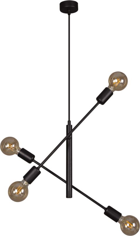 Lampa sufitowa wisząca Kaja Camara czarna wym: 90 x 25 x 50 cm 4xE27 x 60W 1 szt.