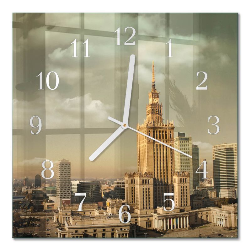 Designerski Zegar Ścienny Tulup 30x30 cm z Białymi Wskazówkami Warszawa 1 szt.