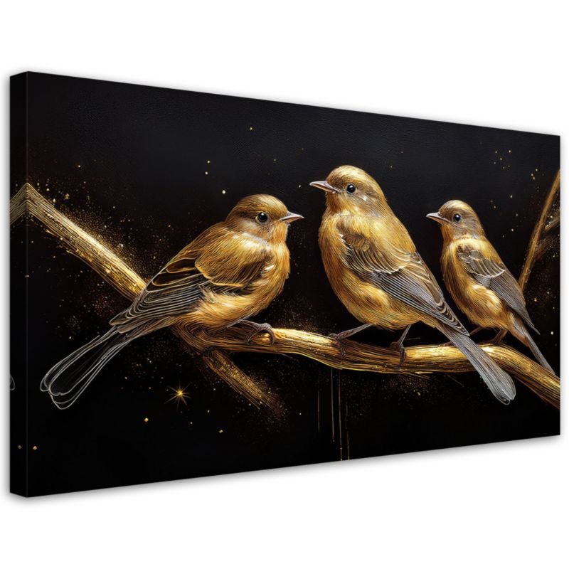 Obraz na płótnie Feeby Ptaki Zwierzęta Złoto 80x40cm 1szt