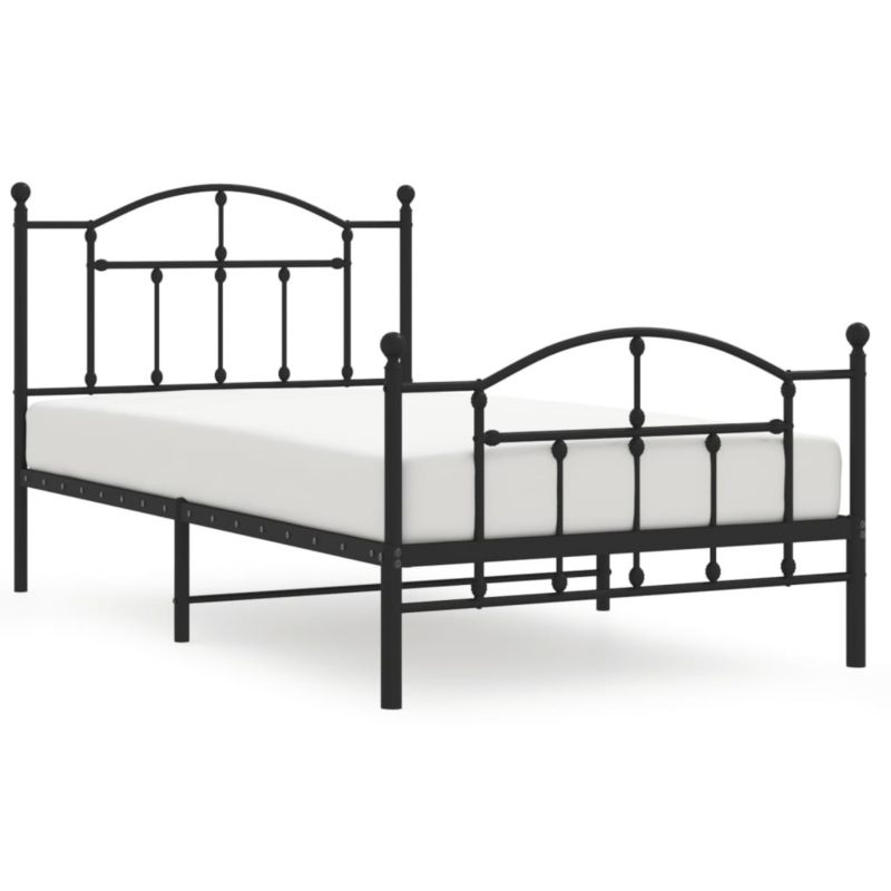 Łóżko metalowe WaszeMeble 100x190 cm z wezgłowiem czarne 1 szt.