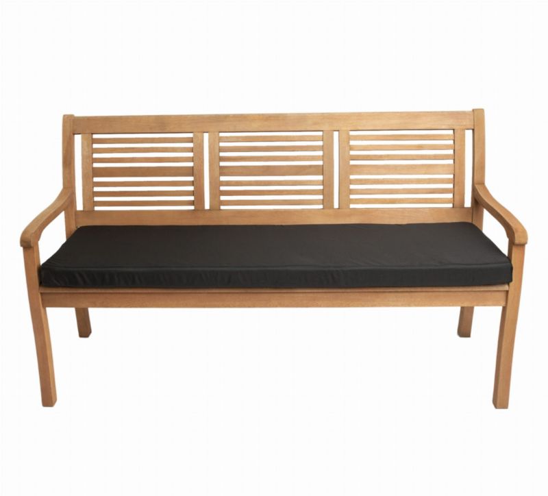 Poduszka ogrodowa na ławkę, Setgarden, 150x60x7cm, czarna Poducha siedziska zdejmowany pokrowiec, Flat 1szt