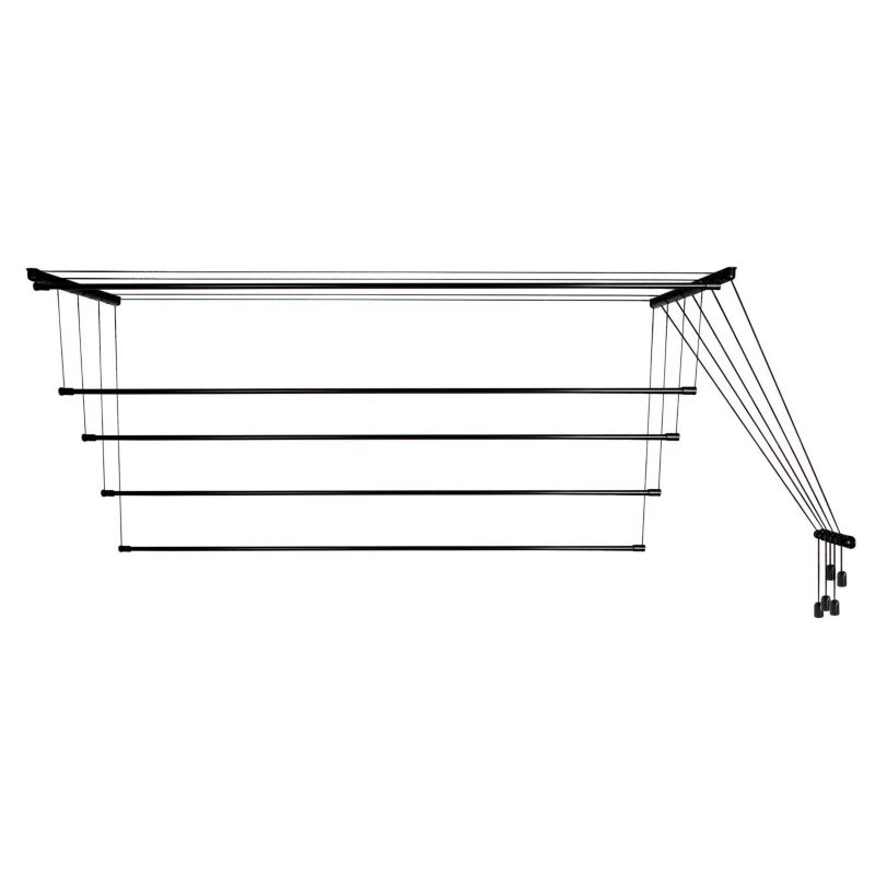 Suszarka na pranie KADAX sufitowa 140 cm 5 prętów czarna 1 szt.