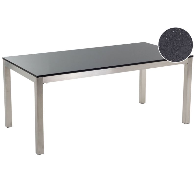 Stół ogrodowy Grosseto 180 cm 90 cm Polerowany Granit Czarny 1 szt.
