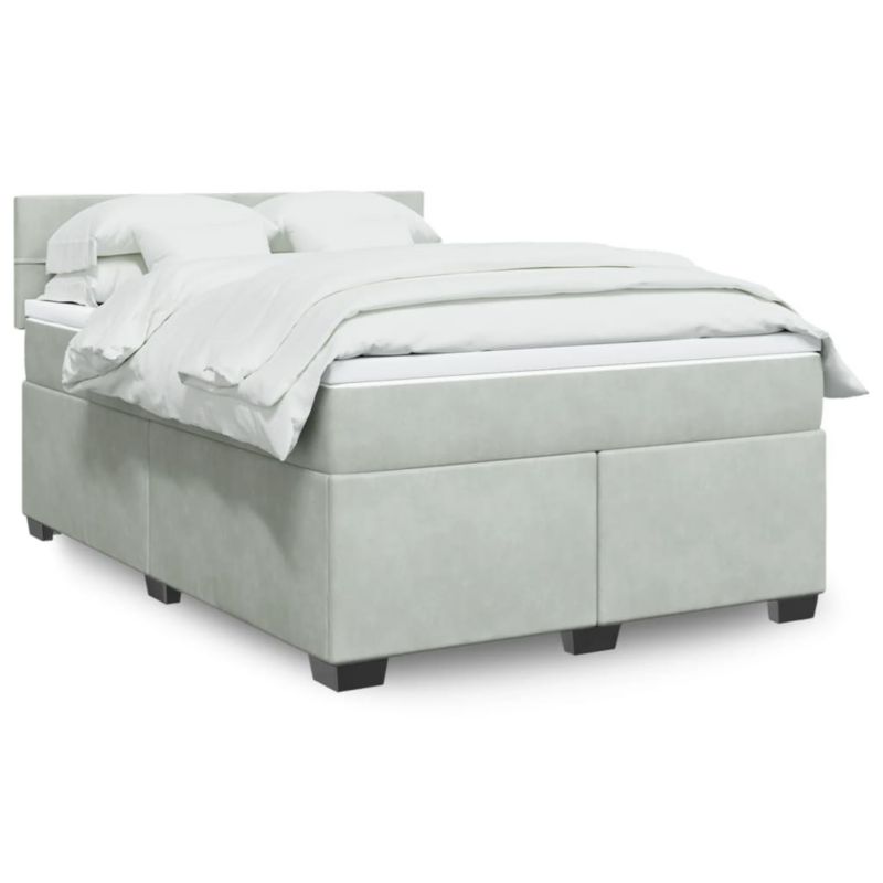 Łóżko kontynentalne WaszeMeble 140x190 cm jasnoszare WM-3286330 1 szt.