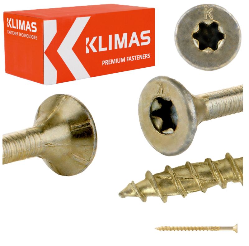 Wkręty do drewna konstrukcyjne Klimas WKCS 8x120 mm z łbem stożkowym 50szt