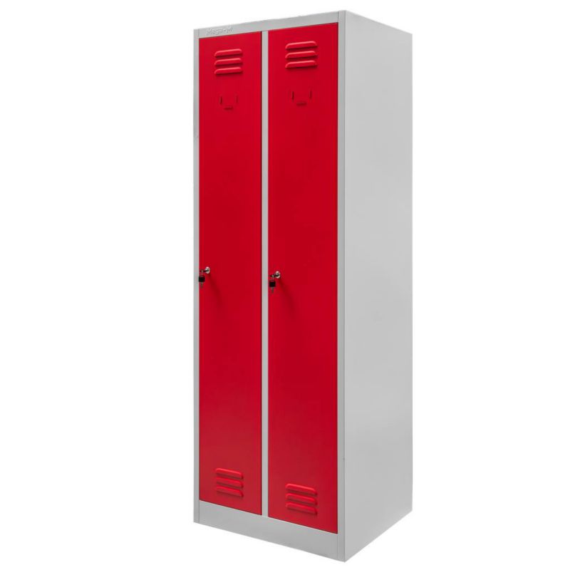 Szafka ubraniowa BHP Mega-M 2 drzwiowa szaro-czerwona 60x50x180cm 1szt.