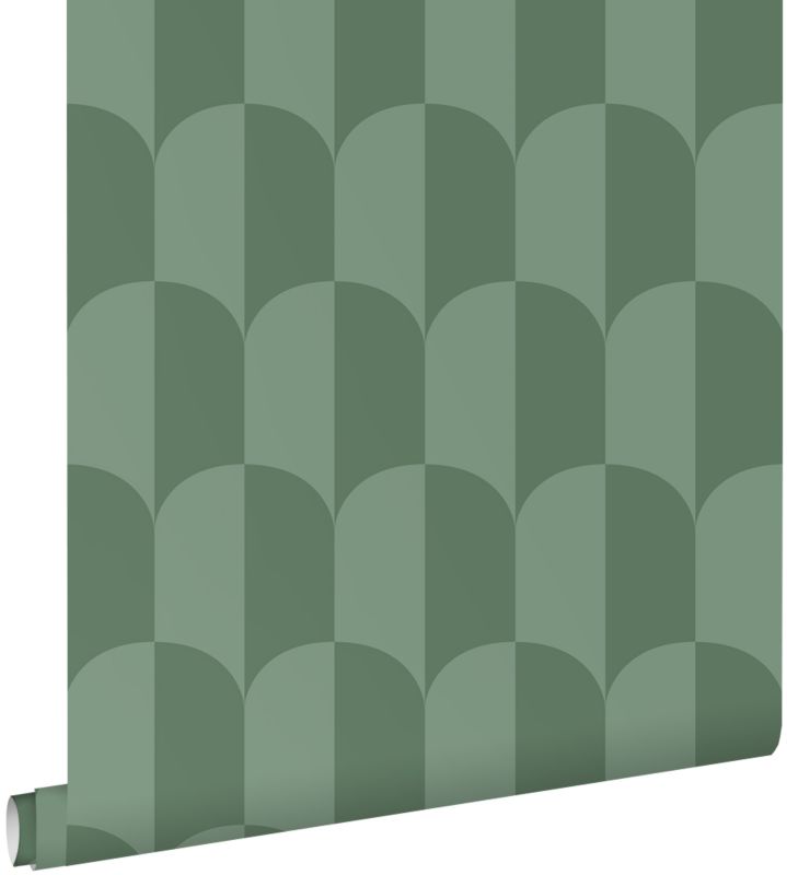 Tapeta ESTAhome motyw art déco szaro zielonym 53 cm x 10.05 m - 1 rol.