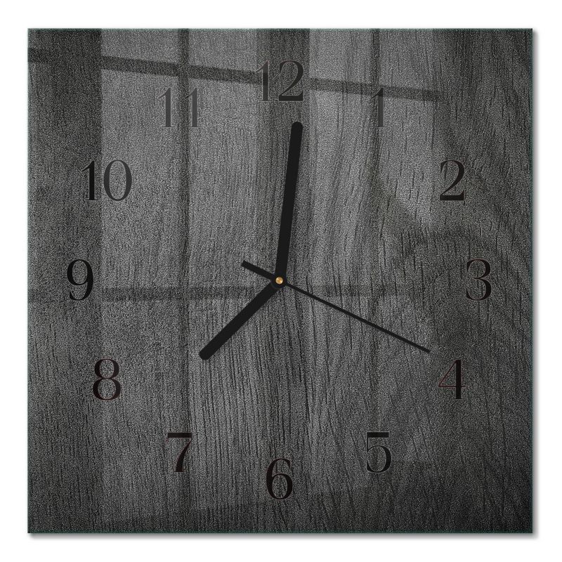 Zegar Ścienny Cichy Mechanizm Tulup 30x30 cm z Czarnymi Wskazówkami Drewno 1 szt.