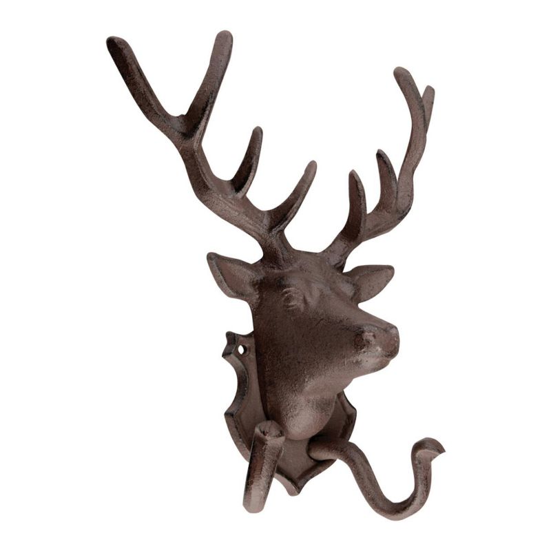 Wieszak ścienny jeleń Esschert Design brązowy żeliwny 27,6 cm 1 szt.