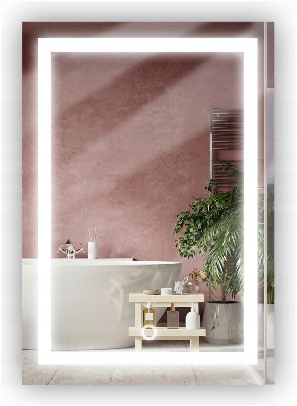 Lustro Łazienkowe Stylowelustro prostokątne 50CMx90CM z LED z włącznikiem 1szt.