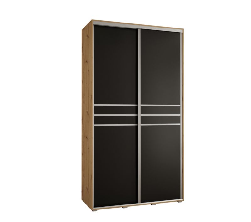Szafa przesuwna Abiks DAVOS 10 wysoka szer.130cm artisan/czarny/srebrny 1szt.