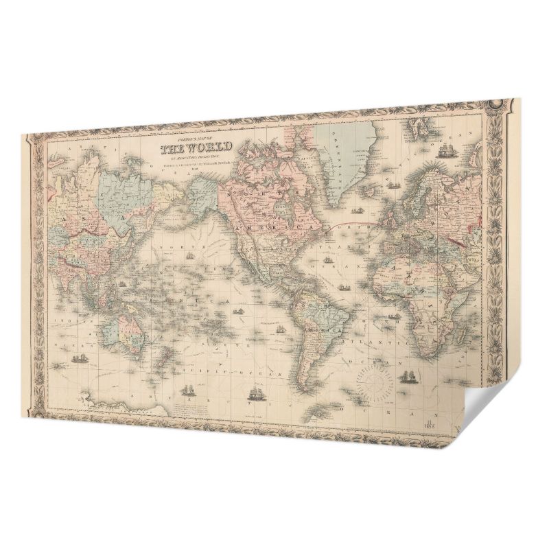Tapeta samoprzylepna Tulup 416x254 cm Historyczna mapa Tapeta Do Biura, Przedpokoju, Salonu 1 szt.