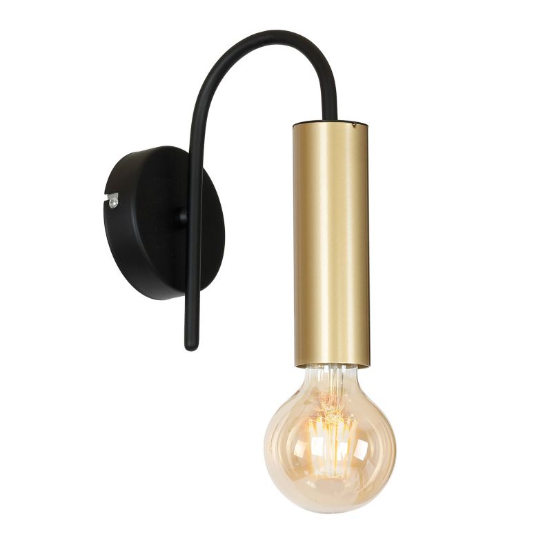 Kinkiet ścienny Luminex Loppe czarny mat-złoty mat styl minimalistyczny 1 x E27 x 15W IP20 wym: 21 x 10 x 17 cm - 1 szt.
