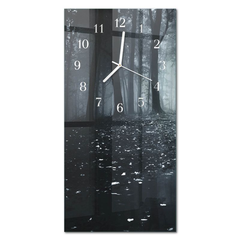 Dekoracyjny Zegar Ścienny Tulup 30x60 cm z Białymi Wskazówkami Las 1 szt.