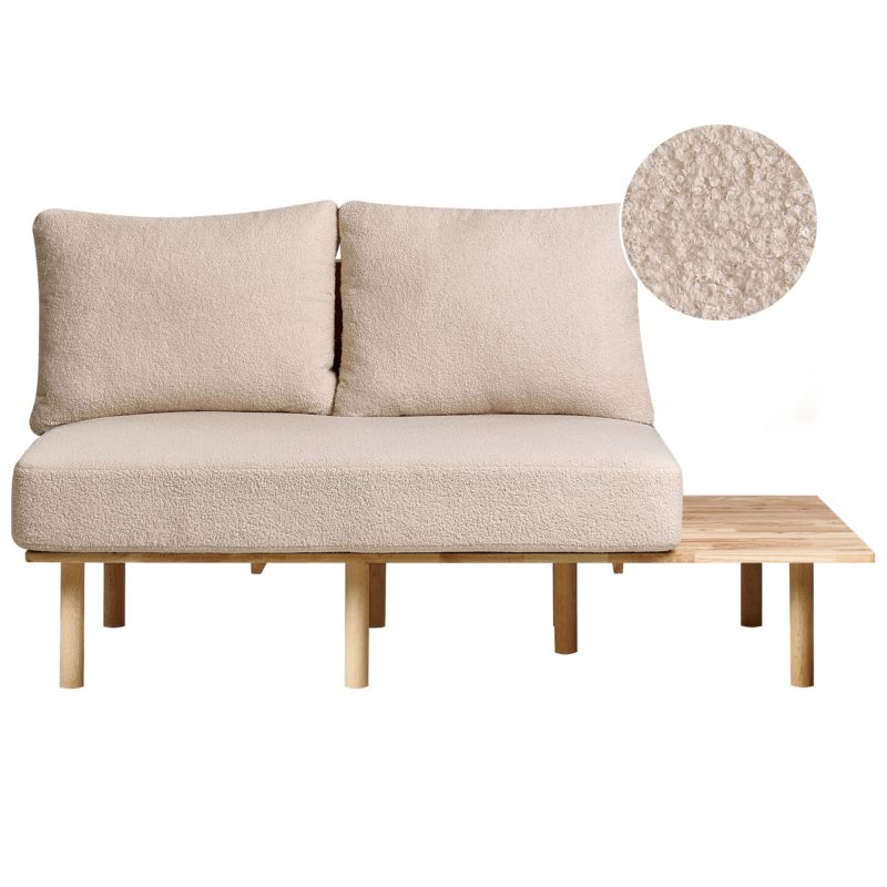 Sofa dla 2 osób Salo Boucle Beżowy ze stolikami 1 szt.