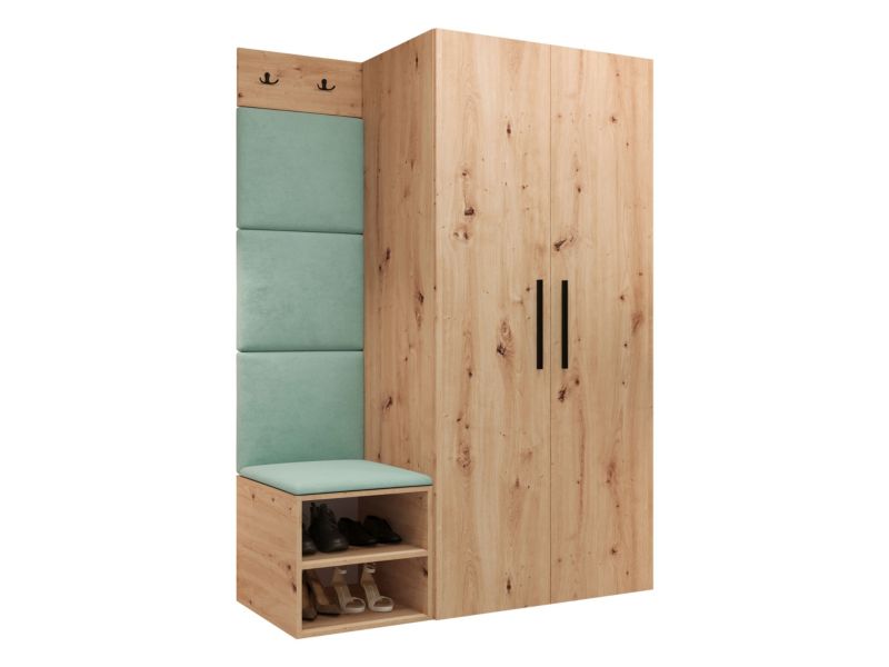 Garderoba MIRJAN 24 Medi IV dąb artisan + miętowy 1 kpl.