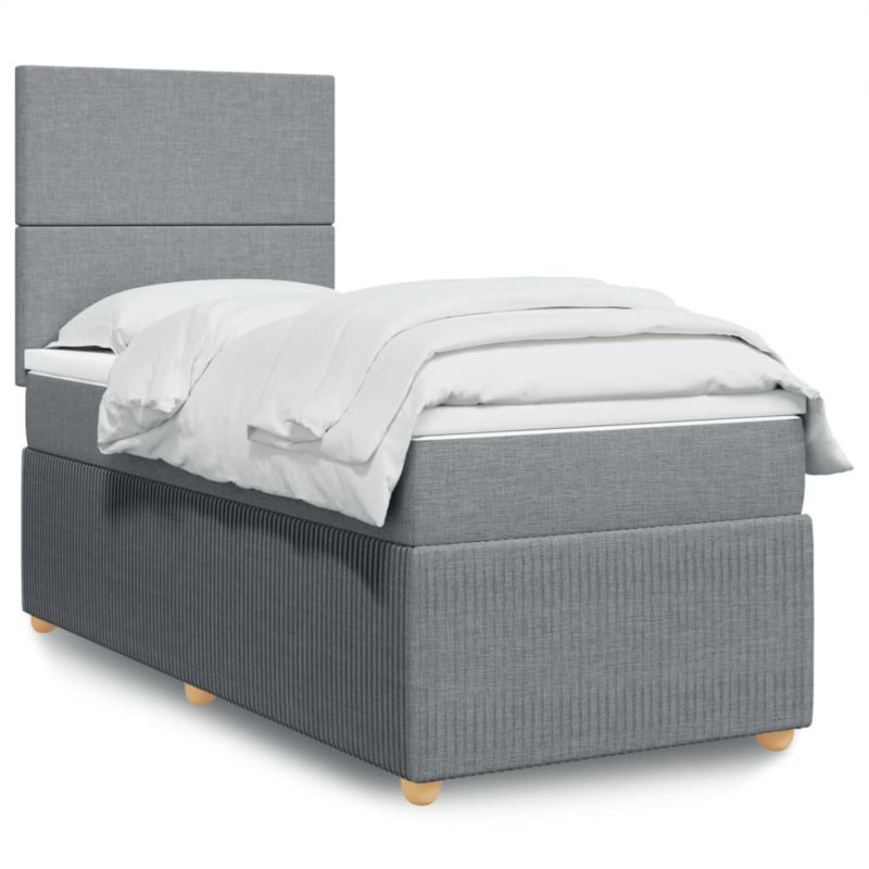 Łóżko kontynentalne WaszeMeble 90x190 cm jasnoszare WM-3294204 1 szt.