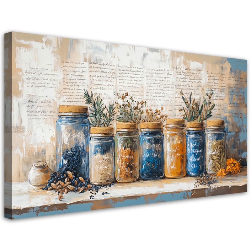 Obraz na płótnie Feeby Zioła Przyprawy Kuchnia Retro 120x60cm 1szt