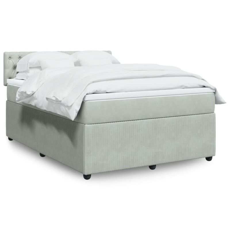 Łóżko kontynentalne WaszeMeble 140x190 cm jasnoszare WM-3290064 1 szt.