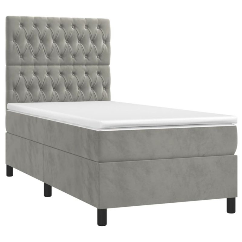 Łóżko kontynentalne WaszeMeble 90x190 cm szare WM-3136275 1 szt.
