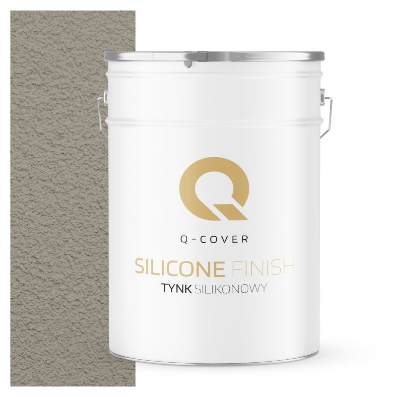 Tynk Silikonowy Elewacyjny Baranek 1.5mm Q-Cover Szary ciepły F293 25KG