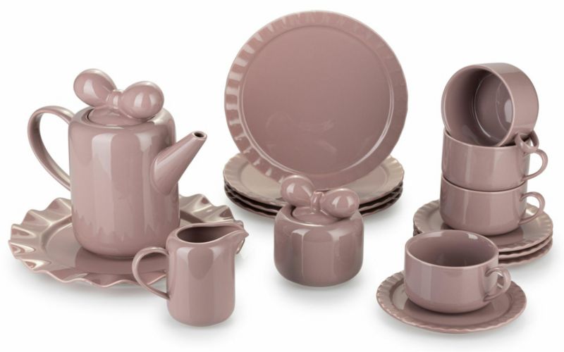 Serwis kawowy Sofia Pink ceramiczny 12 elementów kpl.