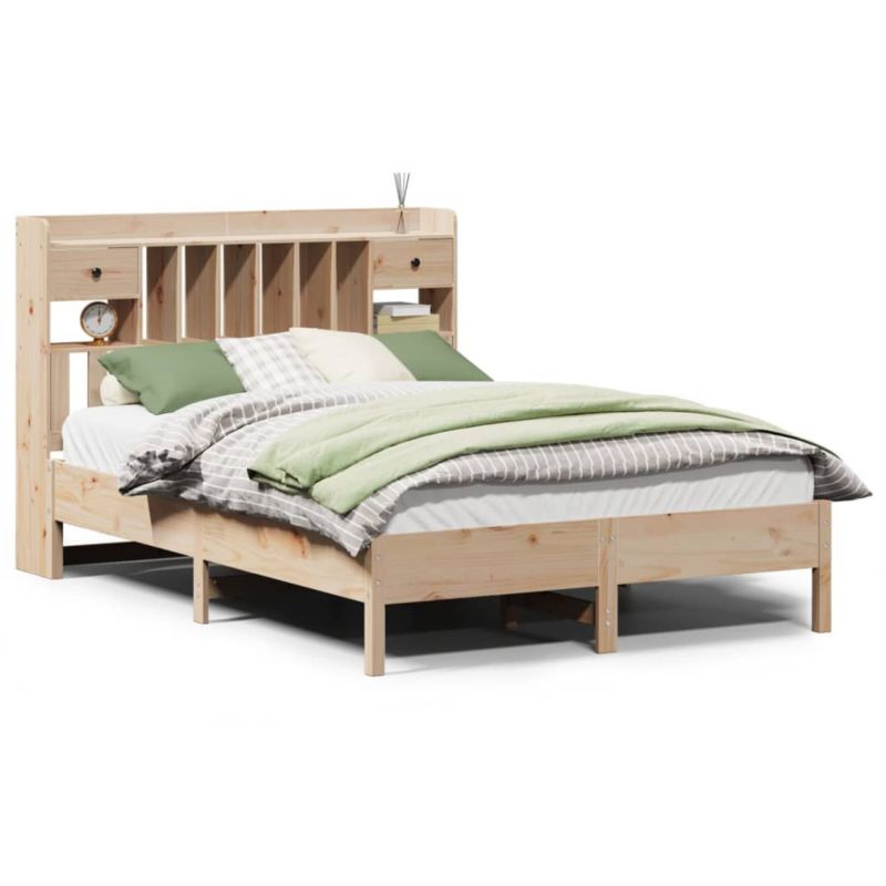 Łóżko drewniane WaszeMeble 135x190 cm brązowe WM-3322924 1 szt.