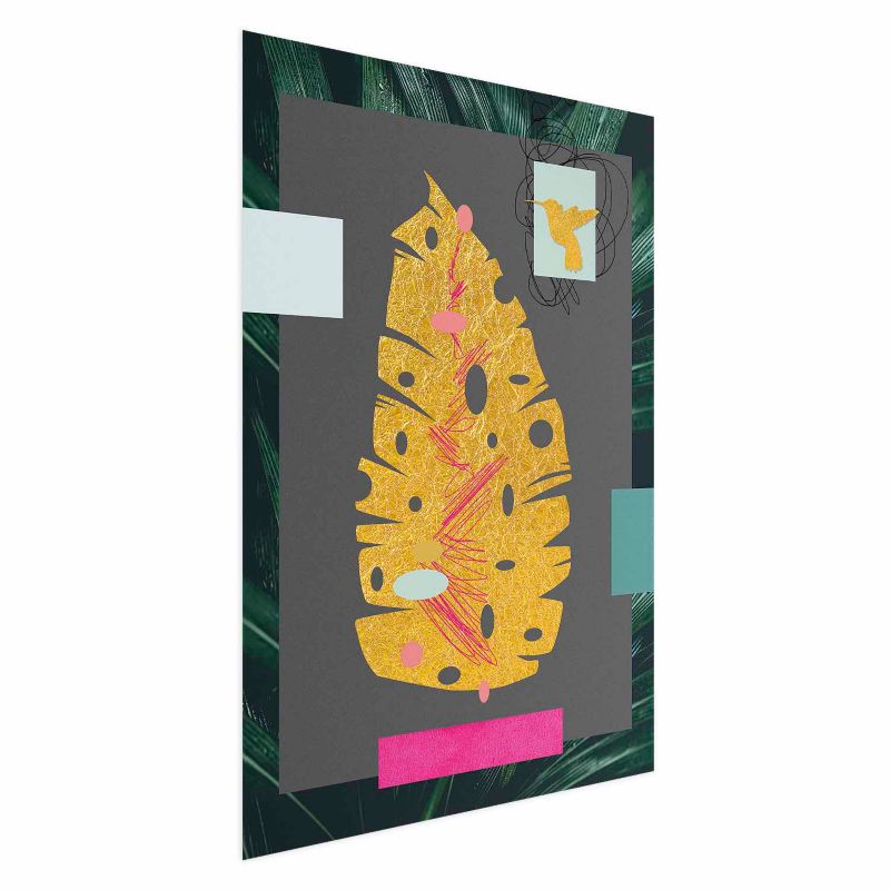 Plakat Artgeist złotą liść 60x90 cm bez ramy bez marginesu 1 szt