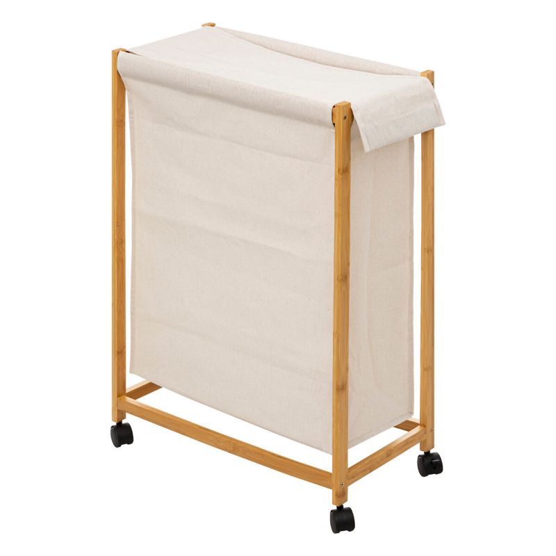 Wąski kosz na pranie White bamboo 5Five Simply Smart beżowy 80 cm 1 szt.