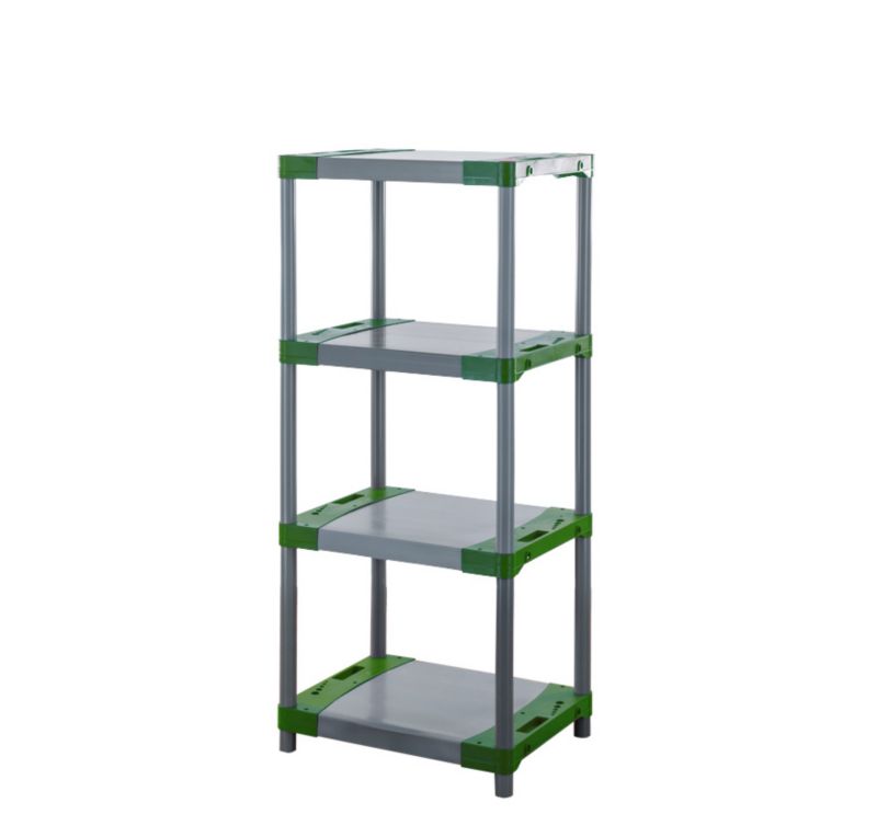 Regał plastikowy MODO24 zielony garażowy 138x60x46 cm 97% recykling 1 szt.