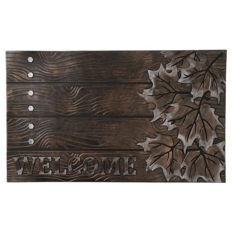 Wycieraczka przed drzwi FALL HowHomely brązowa gumowa 75x45 cm 1 szt.