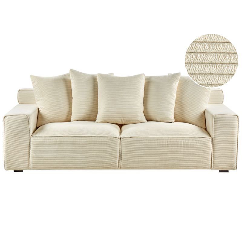 Sofa dla 3 osób Viskan Sztruks Jasnobeżowy 1 szt.