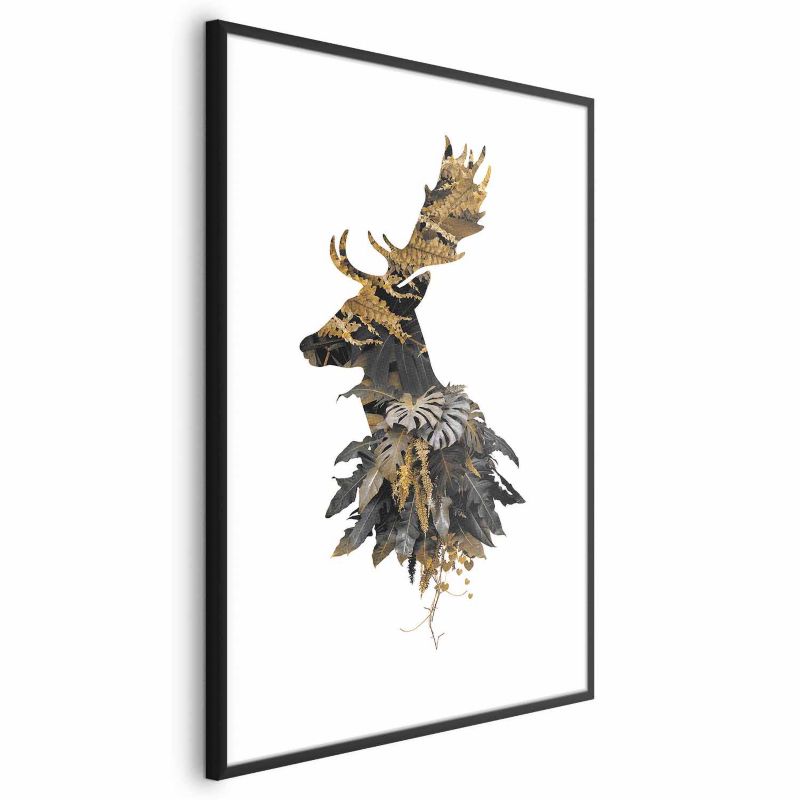 Plakat Artgeist Leśny jeleń 40x60 cm z ramą czarną 1 szt