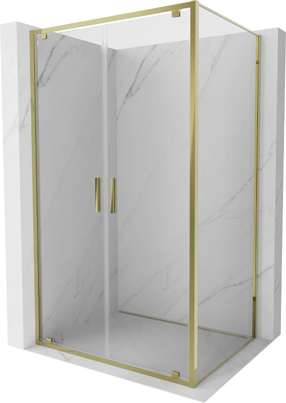 Kabina prysznicowa Mexen Exo uchylna 100 x 75 cm transparent złota 1 szt.