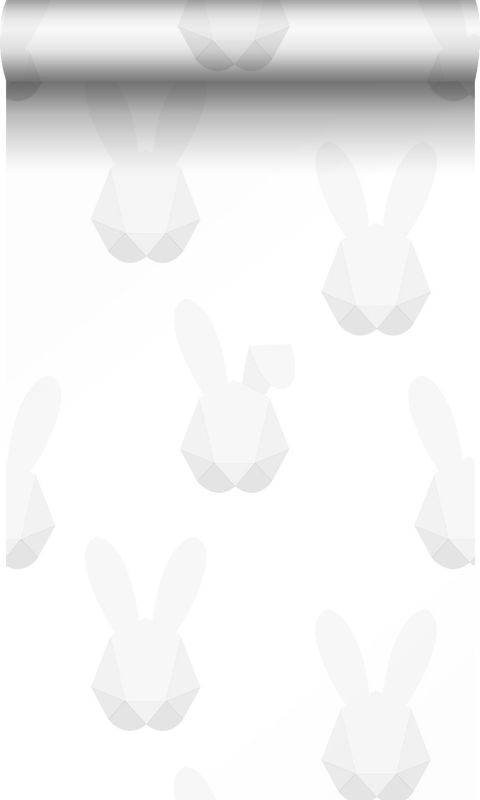 Tapeta Origin Wallcoverings króliki origami jasna ciepła szarość 53 cm x 10.05 m - 1 rol.
