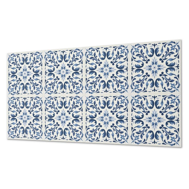 Ścienny Panel PCV Samoprzylepny ArtPrintCave 100x50 cm Wzór florystyczny w kafelkach 1 szt.