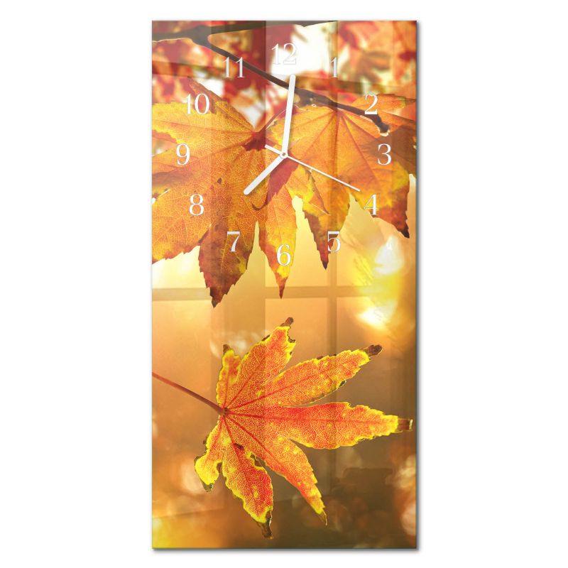 Zegar Ścienny Nowoczesny Tulup 30x60 cm z Białymi Wskazówkami Liście 1 szt.
