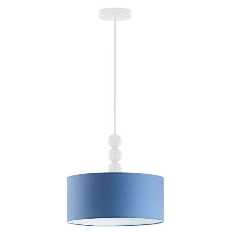 Lampa sufitowa Volta Light Factory żyrandol lampa wisząca z abażurem walec Biały/Niebieski IKO 1szt.