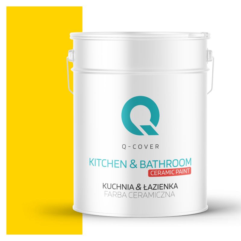 Farba Ceramiczna Kuchnia & Łazienka Q-Cover Intensywny żółty H6967 Głęboki Mat 10L