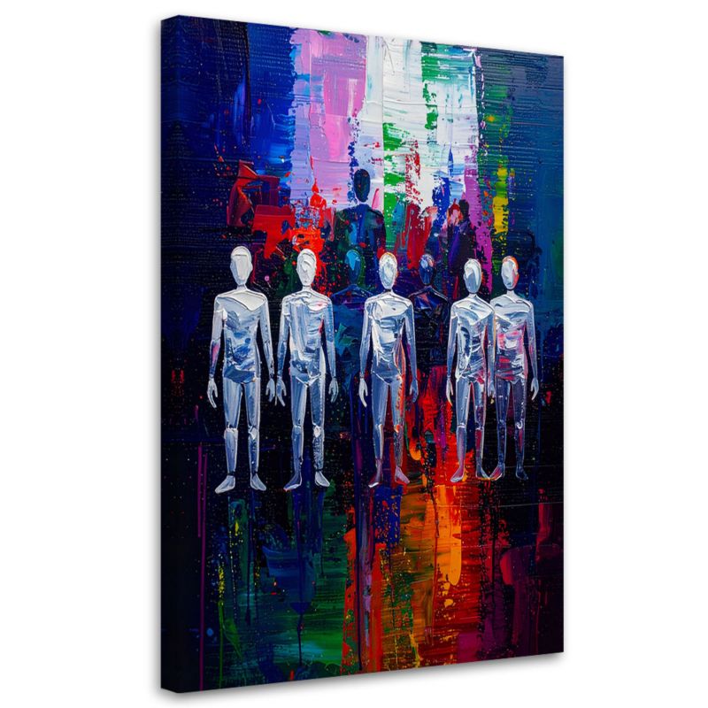 Obraz nowoczesny do salonu Feeby Postacie Abstrakcja Kolorowy 70x100cm 1szt