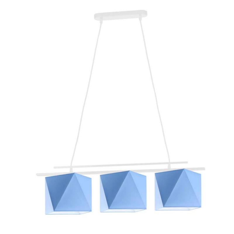 Lampa wisząca zwis Volta Light Factory żyrandol sufitowa z abażurami diament Niebieski BARCELONA Z3 1szt.