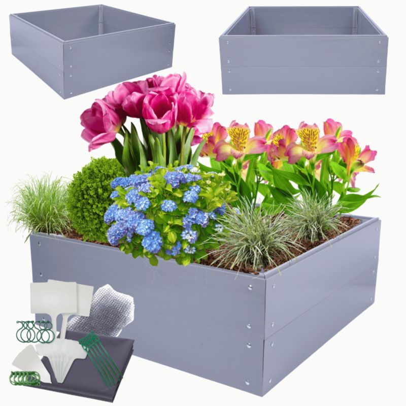 Grządka podwyższona MODO24 modułowa plastikowa trwała odporna na warunki atmosferyczne 40x120x120 cm 1 szt.