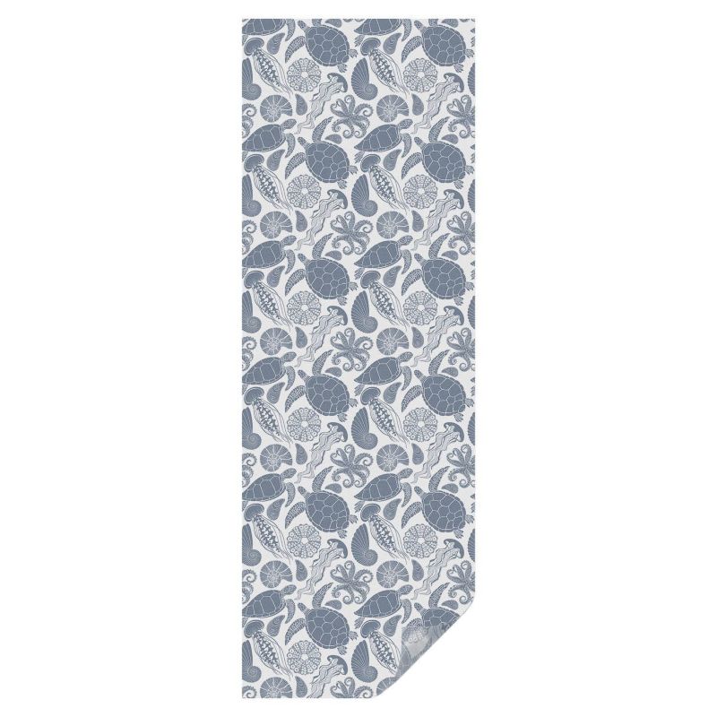 Folia Mrożona Witraż Tulup 50x146 cm Naklejka Maskująca Szybę Morska fauna na powtarzalnym wzorze 1 rol.
