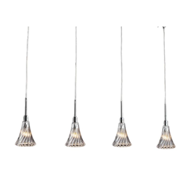 Lampa wisząca małe szklane klosze Italux Patria chromowana 4xG9x40W IP20 wym:120x95x12cm - 1 szt.