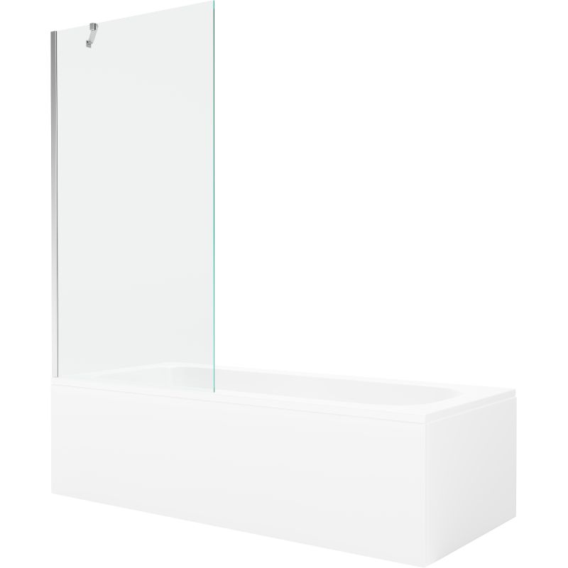 Wanna prostokątna Mexen Vega 180 x 80 cm z obudową i parawanem 1-skrzydłowym 90 cm transparent chrom 1 kpl.
